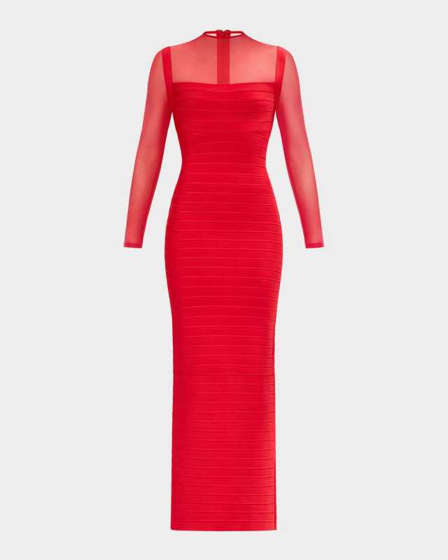 The Ella Mock-Neck Column Gown